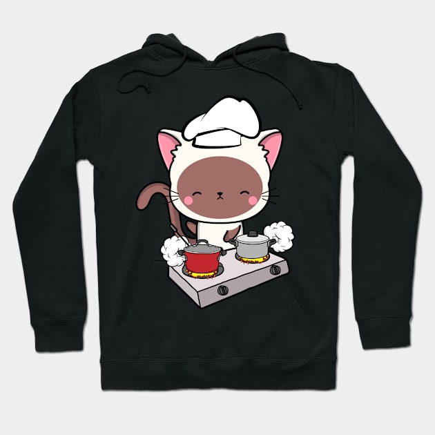 Funny white Cat is cooking Hoodie by Pet Station